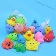 Handsome_G Official Store 13 Pcs Mixed Animals Swimming Water Toys Colorful Soft Floating Rubber Duc