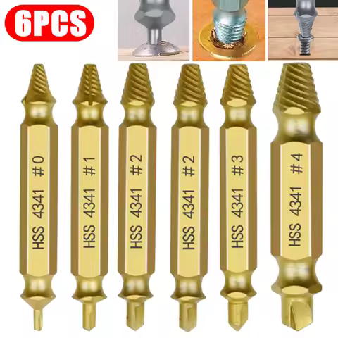 HHS Double Ended Screw Extractor Damaged Screw Extractor Drill Bit Extractor Drill Set Broken Speed 
