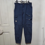 Vintage1960 Fjallraven Cargo Pants Second Hand Small Waist 34" Length 41" Navy Blue G1000 Fabric Dur