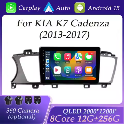 Android 15 for KIA K7 Cadenza 2013 - 2017 Wireless Carplay Car Radio Multimedia Player GPS Navigatio