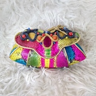 tas phyton kerang/ tas pesta/ tas kulit ular