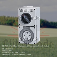 HEPOL 3Phase Weatherproof Combination Switch Socket 20A 500V
