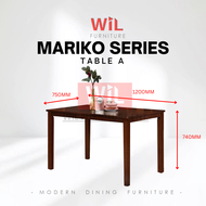 【READY STOCK & BEST PRICE】WIL FURNITURE ENT: MARIKO Dining Set Meja Makan Murah Meja Makan Dining Ch