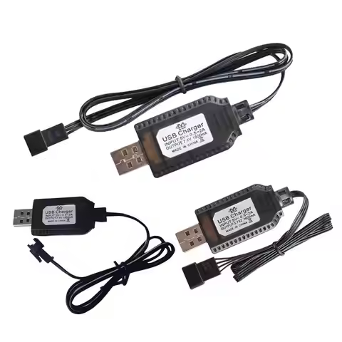 USB Lithium Battery Charger 7.4V 1000mA Fast Charging Cable RC Airplane Lithium Battery SM-2P SM-3P 