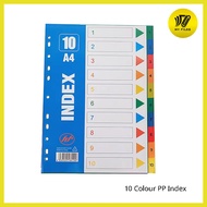 MYFILES PP Plastic Index Divider 11 Holes Sheet Protector For Ring File Months Alphabet Numbering Co