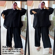 Setelan Wanita Set Wanita Polos Jumbo LD 140 Muat Bb 100 120 Bahan Crinkle Airflow Adem Dingin Atasa