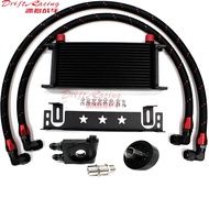 16 Row Oil Cooler Kit Thermostatic For Subaru BRZ Scion FR-S Toyota GT86 FT86 FA20 Engine（AN10 Therm