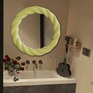 Wall Mirror Toilet Storage Cabinet Toilet Mirror With Shelf Bathroom Hanging Mirror Household Light Luxury Creative round Gloss High Mirror Material Clear 2 dian 镜子化妆