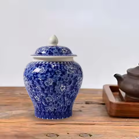 Ceramic Ginger Jar Vase Gift Decorative Chinese Asian Ginger Jar for Wedding