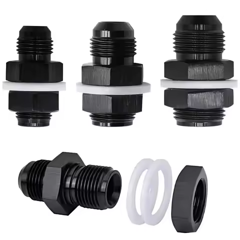 AN6 AN8 AN10 AN12 Fuel Cell Bulkhead Fitting Accessories Black Fuel Cell Bulkhead Fitting CAI-JT13