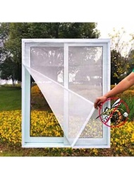 1個防蚊蟲蟬窗紗網墊紗網,白色玻璃纖維不易被發現,可防止蚊子和麻蒼飛進屋內