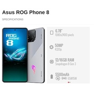 Used Asus ROG Phone 8 5G(6.78") || 12GB+256GB || Qualcomm Snapdragon 8 Gen 3 || Battery 5500 mAh