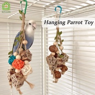 {SG} Hanging Parrot Toy Wooden Bird Chew Toy Bird Climbing Biting Toy Bird Cage Toy Bird Beak Grindi