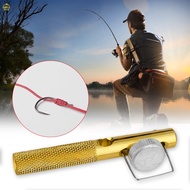 MJy5♡♡♡♡ Outdoor Useful Fishing Line Knotter Aluminum Alloy Hook Tier Needle And Loop Tyer Double-headed Knots Gold Fishhooks Device