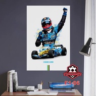 F1 GP Racing sports Poster wall sticker 60x90cm, F1 GP racing car sports Poster wall sticker, F1 dec