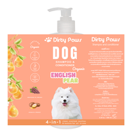 Dirty Paws แชมพูสุนัข ออร์แกนิค ผสมคอนดิชันเนอร์ 4 in 1 กลิ่น Cotton Candy​ **ส่งฟรีไม่ต้องใช้โค้ด**