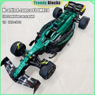 MK6022,1:8,Martin Aramco F1 AMR24 Building Blocks MOC Technic F1 Car Toys Gifts for Boys Kids