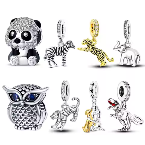 Charms Plata 925 Owls, Animals In Nature Charms Beads Fits 3mm Bracelet Bangle Necklace For Women Pe