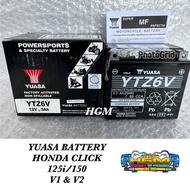 YUASA BATTERY FOR HONDA CLICK 125I/150I V1 & V2 Ytz6v