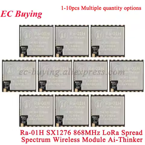 10Pcs/1pc SX1276 Ra-01H LoRa Wireless Spread Spectrum RF Module Communication 868MHz 3.3V Serial SPI