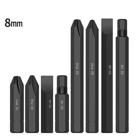 5/16 inich 8mm Hex Shank 36/80mm Heavy Impact Hex Slotted Phillips Screwdriver Bit Tool S2 Alloy Ste