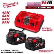 Milwaukee M18 red lithium battery pack tool XC 9Ah 6Ah 5Ah 4Ah 18V high output REDLITHIUM FORGE sams
