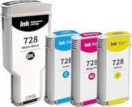 728 Ink Cartridges 4-Pack Compatible for HP 728 F9J68A F9J67A F9J66A F9J65A for HP DesignJet T830 MF