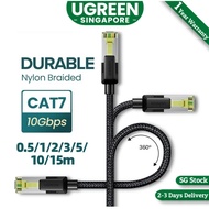 UGREEN CAT 7 10Gbps Cotton Braided Network Ethernet Cable Strong Nylon Braided  Lan Cable  RJ45 Cabl