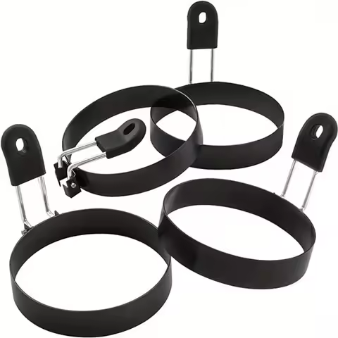 4 Pcs/Pack Non-stick Egg Ring Molding Machine, Circular, English Style, Pancake Fryer, Portable, Bar