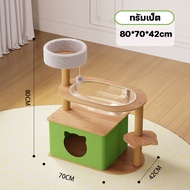 Pet BHQ 6 in1 คอนโดแมว เสาลับเล็บแมวได้ พร้อมโดมนอนแบบใส คอนโดแมวใหญ่ หลุมแมว ที่นอนแมว