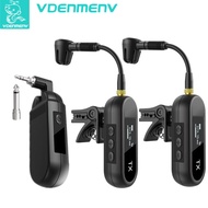 Professional UHF Wireless Saxophone Microphone System, Clip-on Rechargeable Instrument Mic with Nois