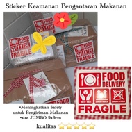 Food Shipping Security Sticker JUMBO size 9x9cm Special fragile sticker for food online shop food st