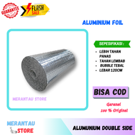 Ecer Alumunium Foil Almunium Bubble Double Side Atap Asbes Rumah 4Meter X 120Cm Tebal 4 mm Insulasi 
