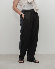Compose. | SS22/08 Half-toned Linen Relaxed Pants in Black/Dark Navy | กางเกงขายาวทรงหลวม ตัตต่อผ้า สีดำสลับกรม