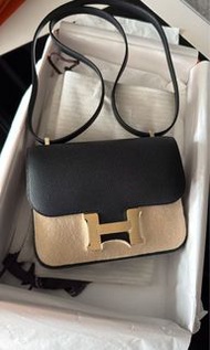 ✨🎠Hermes Mini Constance 黑 拉絲金扣🎠✨
