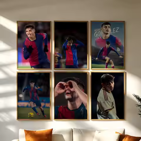 Footballer P-Pedri Poster Poster HD Home Decor Sticky Wall Waterproof Home Living Room Bar Aesthetic