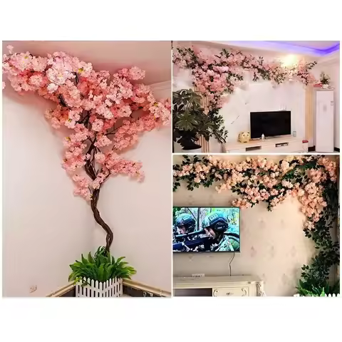 Artificial Cherry Blossom Trees Fake Vines Flowers Artificial Plant Indoor And Outdoor Home Office G