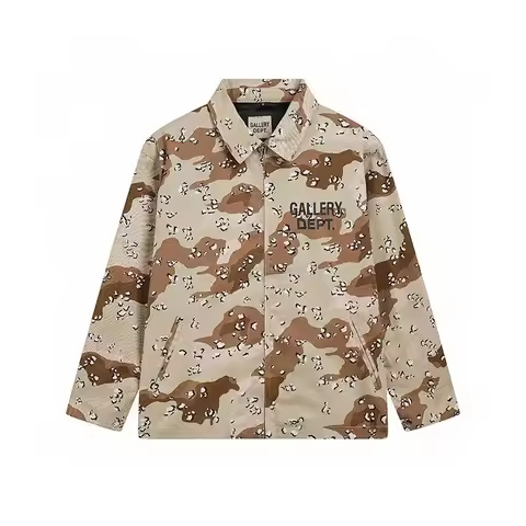 Gallery Dept New Word Print Desert Camouflage Khaki Zip Coach Jacket