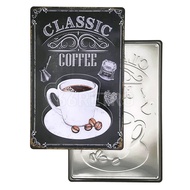 ป้ายสังกะสีวินเทจ Classic Coffee (ปั๊มนูน)