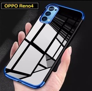 [ส่งจากไทย] Case Oppo Reno4 เคสเคสโทรศัพท์ วีโว่ เคสนิ่ม TPU เคสใสขอบสี เคส Reno 4