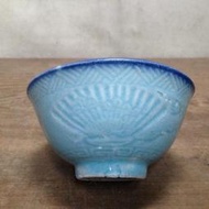 WH11663【四十八號老倉庫】全新 早期 台灣 扇鳥竹花紋 古早碗 飯碗 米糕碗 碗粿碗 11.8cm 1碗價【懷舊收
