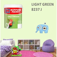 LIGHT GREEN 8237 J ( 1L ) Nippon Paint Interior Vinilex Easywash Lustrous / EASY WASH / EASY CLEAN