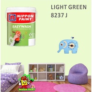 LIGHT GREEN 8237 J ( 18L ) Nippon Paint Interior Vinilex Easywash Lustrous / EASY WASH / EASY CLEAN