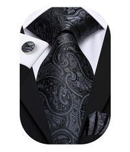 Men 63inches Tie Set Extra Long Necktie Paisley Tie Pocket Suqare Cufflinks Big and Tall Men Tie