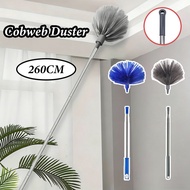 260CM  Adjustable Ceiling Duster Brush Ceiling Fan Spider Web Cleaner Broom Roof Wipe Wall Cleaning 