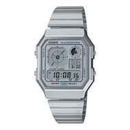 [𝐏𝐎𝐖𝐄𝐑𝐌𝐀𝐓𝐈𝐂] Casio A130WE-7 A130WE-7A Digital Vintage Stainless Steel Band Watch