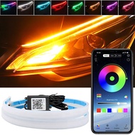 BBKS LED 12V ไฟเดย์ไลท์ แบบแอพพลิเคชั่น ไฟเลี้ยววิ่ง Daylight 30/45/60CM สีRGB รถยนต์ รถรุ่นทั่วไป