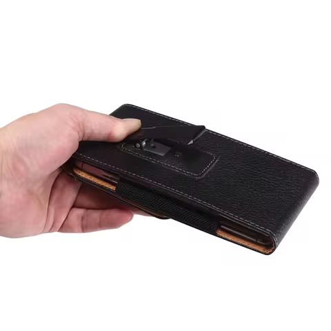 Leather Phone Case Phone Pouch for iPhone Samsung LG Xiaomi Sony Vertical Flip Waist Bags Belt Clip