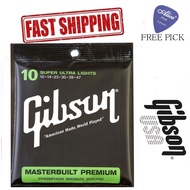 (FAST DELIVERY) Gibson USA Acoustic Guitar Strings Super Ultra Light 010 Phoshor Bronze Strings Tali