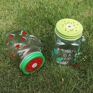 ♞【 MC Mart】500ml New Picks Korean Colorful Mason Glass Jar With Reusable Straw Bottle Glass Emboss